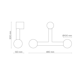 Robin - Απλίκα Τοίχου Rigoberta Trio Black