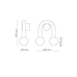 Robin - Απλίκα Τοίχου Rigoberta Super Curved Black