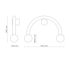 Robin - Απλίκα Τοίχου Rigoberta Curved Black