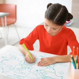 Super Petit - Σουπλά Σιλικόνης Για Ζωγραφική Διπλής Όψης World Map