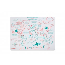 Super Petit - Σουπλά Σιλικόνης Για Ζωγραφική Διπλής Όψης World Map