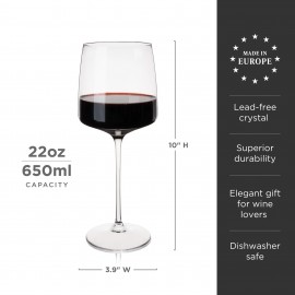 Viski - Σετ 4 Ποτήρια Κρασιού Julien Crystal Bordeaux