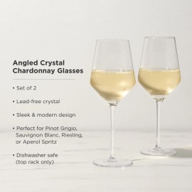 Viski - Σετ 2 Ποτήρια Κρασιού Angled Crystal Chardonnay