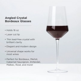 Viski - Σετ 2 Ποτήρια Κρασιού Angled Crystal Bordeaux