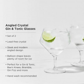 Viski - Σετ 2 Ποτήρια Raye Angled Crystal Gin Tonic