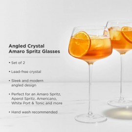 Viski - Σετ 2 Ποτήρια Raye Angled Crystal Amaro Spritz