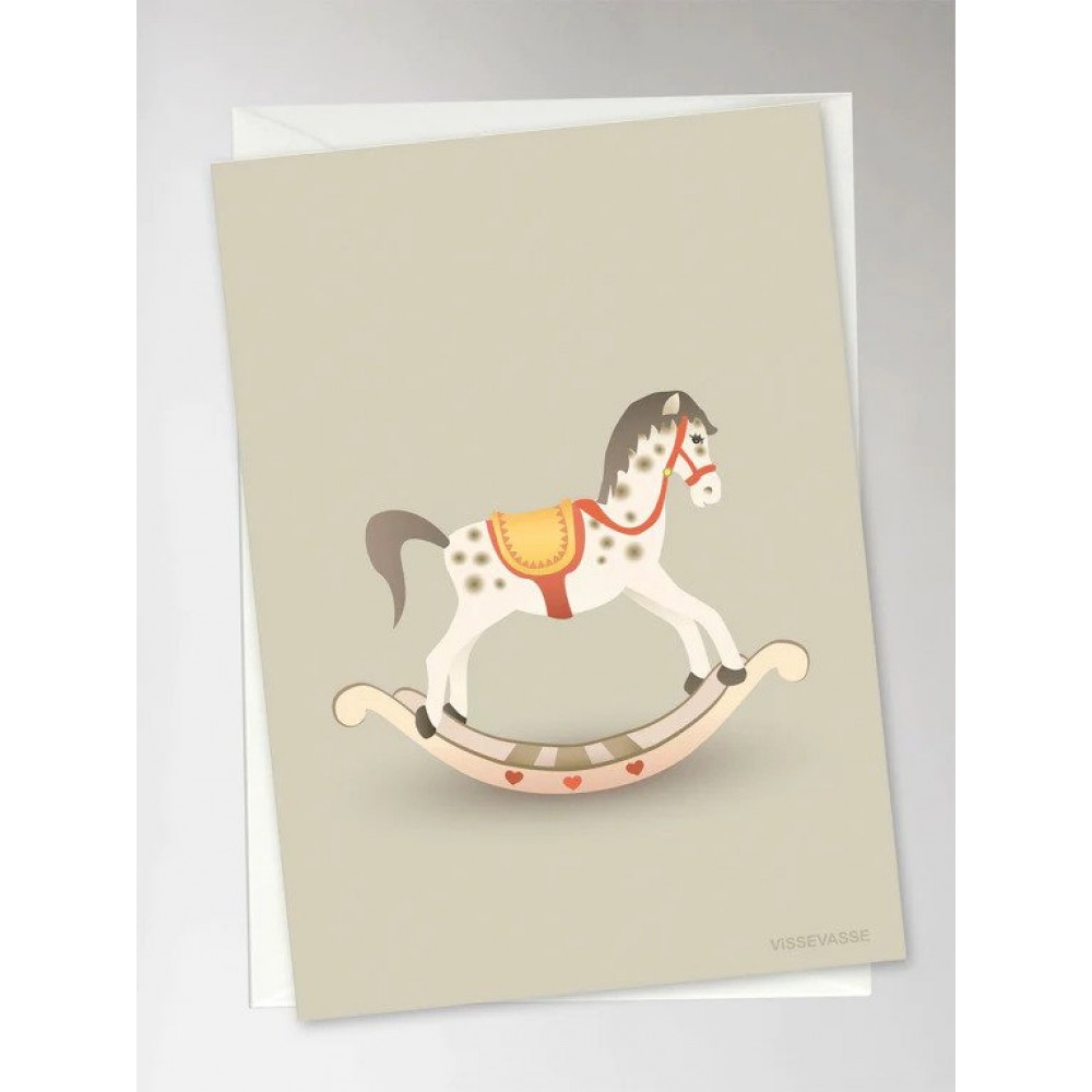 Vissevasse - Δίπτυχη Ευχετήρια Κάρτα Rocking Horse