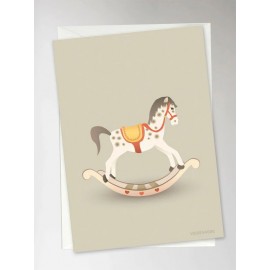 Vissevasse - Δίπτυχη Ευχετήρια Κάρτα Rocking Horse