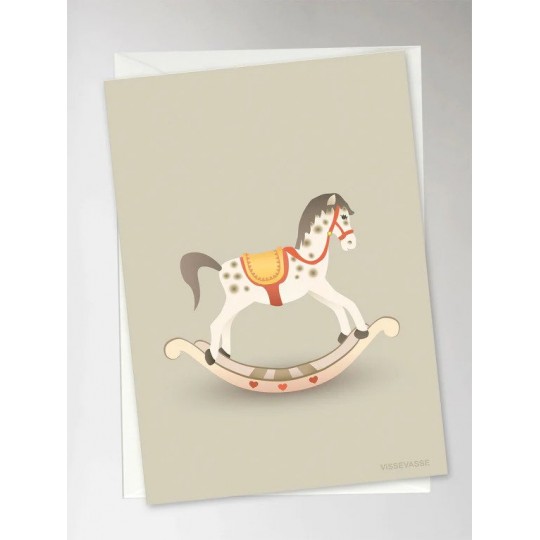 Vissevasse - Δίπτυχη Ευχετήρια Κάρτα Rocking Horse