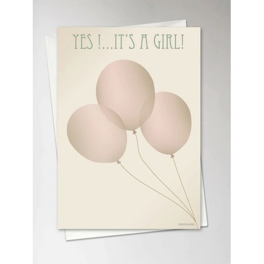 Vissevasse - Δίπτυχη Ευχετήρια Κάρτα It's A Girl