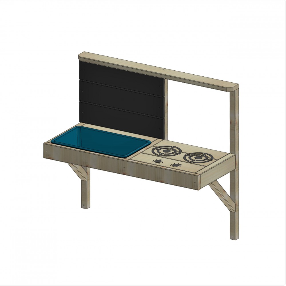 Wendi Toys - Ξύλινη Κουζίνα Για Σπιτάκι Εξωτερικού Χώρου