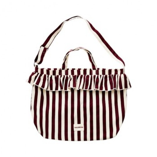 Wildride - Τσάντα ΄ ΄Ώμου με Βολάν Bordeaux Stripe