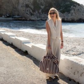 Wildride - Τσάντα ΄ ΄Ώμου με Βολάν Bordeaux Stripe