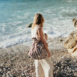 Wildride - Τσάντα ΄ ΄Ώμου με Βολάν Bordeaux Stripe