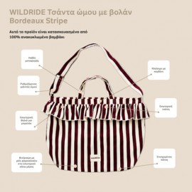 Wildride - Τσάντα ΄ ΄Ώμου με Βολάν Bordeaux Stripe
