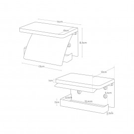 Yamazaki - Επιτοίχια Βάση Για Χαρτί Υγείας Tower BK