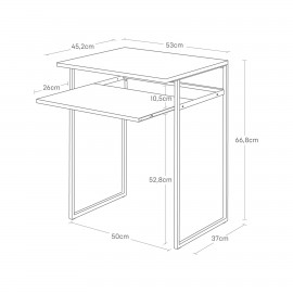 Yamazaki - Βοηθητικό Τραπέζι / Γραφείο Με Συρόμενο Ράφι Tower BK