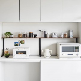 Yamazaki - Ράφι Πάγκου Κουζίνας Με Ξύλινη Επιφάνεια Tower BK Yamazaki - Ράφι Πάγκου Κουζίνας Με Ξύλινη Επιφάνεια Tower BK