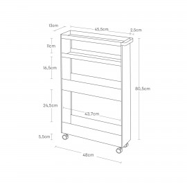 Yamazaki - Τρόλεϊ Κουζίνας/Μπάνιου 4 Επιπέδων Tower Slim BK Yamazaki - Τρόλεϊ Κουζίνας/Μπάνιου 4 Επιπέδων Tower Slim BK