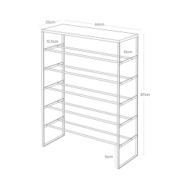 Yamazaki - Ράφι Για Παπούτσια 6 Επιπέδων Tower WH