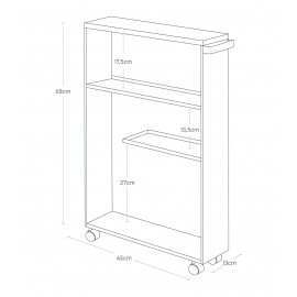 Yamazaki - Τρόλεϊ Μπάνιου Slim BK Yamazaki - Τρόλεϊ Μπάνιου Slim BK