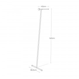 Yamazaki - Κρεμάστρα Ρούχων Με Βάση Σιδερώματος Tower Slim BK