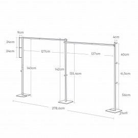 Yamazaki - Tower. Διπλή Πτυσσόμενη Απλώστρα/Κρεμάστρα WH