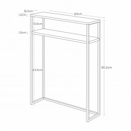 Yamazaki - Tower. Κονσόλα Εισόδου Με Ράφι Metal BK
