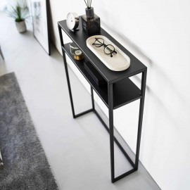 Yamazaki - Tower. Κονσόλα Εισόδου Με Ράφι Metal BK