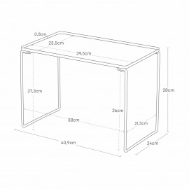 Yamazaki - Πτυσσόμενο & Στοιβαζόμενο Ράφι Κουζίνας WH Large