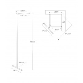 Yamazaki - Γωνιακή Κρεμάστρα Ρούχων Slim BK