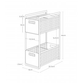 Yamazaki - Αποθηκευτικά Καλάθια 2 Επιπέδων WH