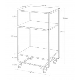 Yamazaki - Καρότσι Αποθήκευσης 3 Επιπέδων Με Χερούλι BK Yamazaki - Καρότσι Αποθήκευσης 3 Επιπέδων Με Χερούλι BK