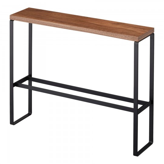 Yamazaki - Ράφι Για Παντόφλες Με Ξύλινη Επιφάνεια 12x50x41cm BK