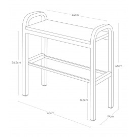 Yamazaki - Ράφι Για Παπούτσια Με Ξύλινη Επιφάνεια 48x19x46cm BK