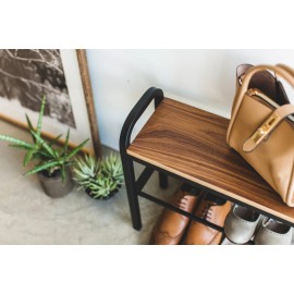 Yamazaki - Ράφι Για Παπούτσια Με Ξύλινη Επιφάνεια 48x19x46cm BK