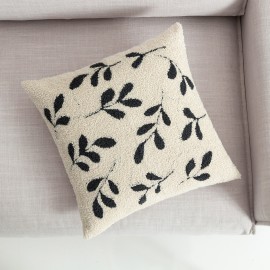 Gofis Home - Μαξιλαροθήκη Herbal 43x43cm Εκρού/Σκούρο Χακί 705/05