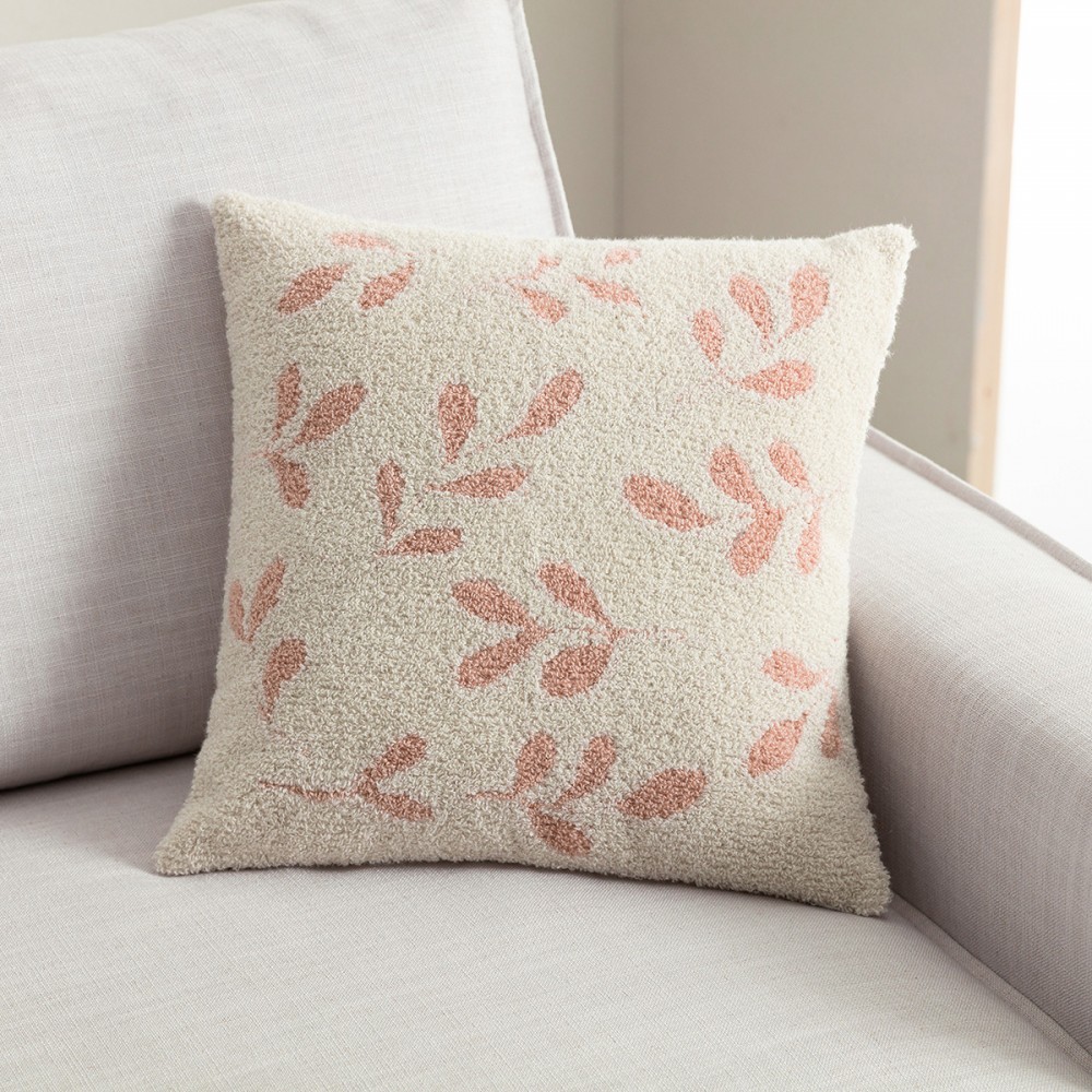 Gofis Home - Μαξιλαροθήκη Herbal 43x43cm Εκρού/Σομόν 705/31