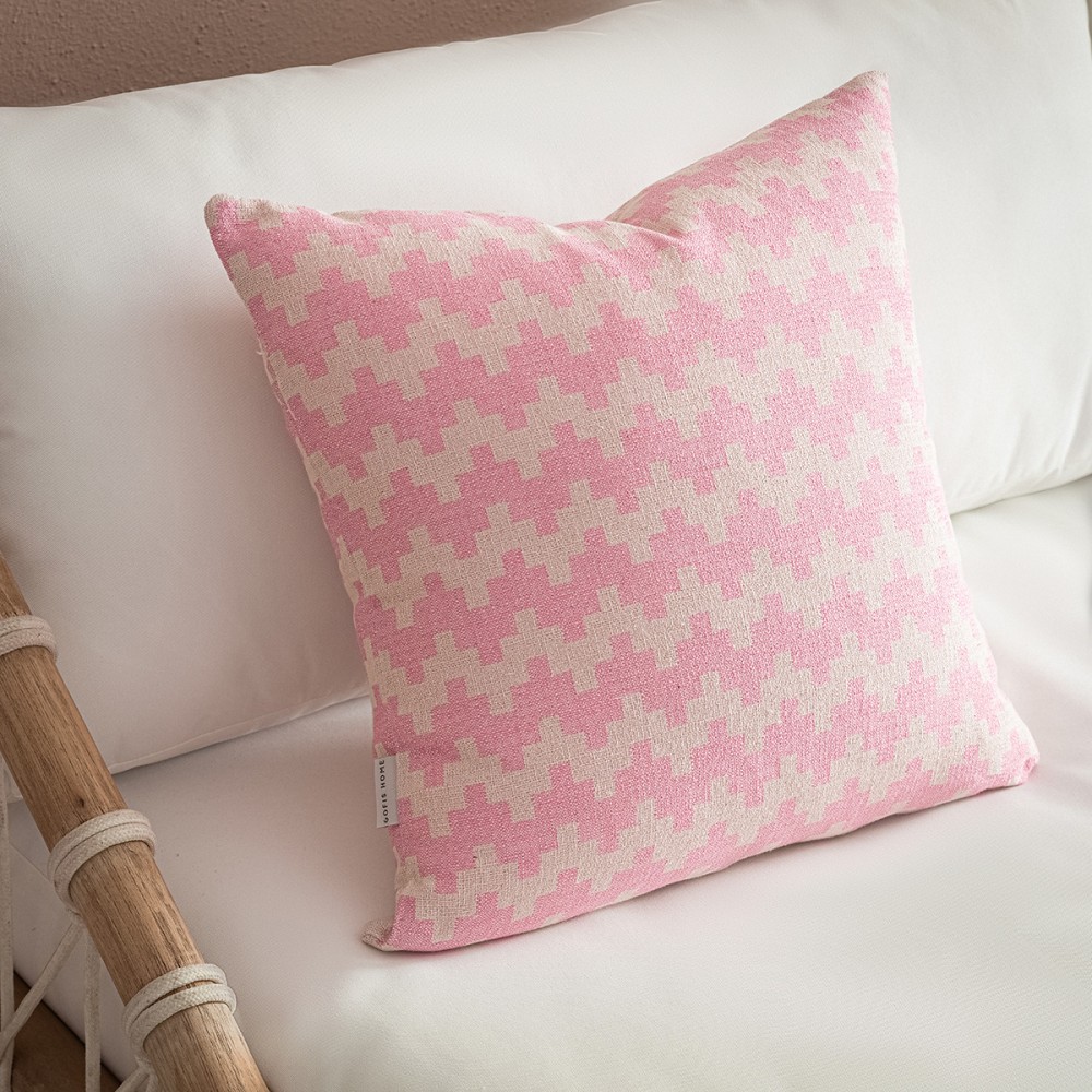 Gofis Home - Μαξιλαροθήκη Summer Waves 50x50cm Gum Pink 466/23