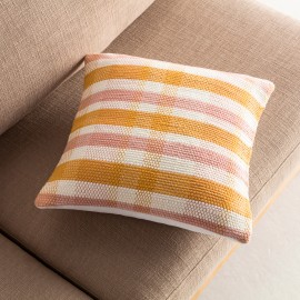 Gofis Home - Μαξιλαροθήκη Tic-Tac-Toe 43x43cm Σομόν 477/25