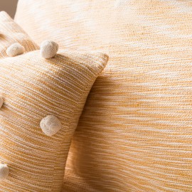 Gofis Home - Μαξιλαροθήκη  Poms 43x43cm Mustard 555/10
