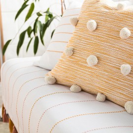 Gofis Home - Μαξιλαροθήκη  Poms 43x43cm Mustard 555/10