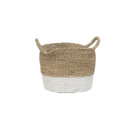 Χειροποίητο Καλάθι Seagrass White/Natural 30 x 30 x 25cm