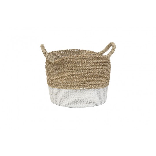 Χειροποίητο Καλάθι Seagrass White/Natural 30 x 30 x 25cm