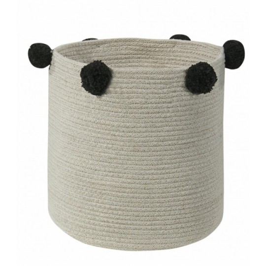 Lorena Canals - Καλάθι Αποθήκευσης Bubbly Natural Black 30x30cm