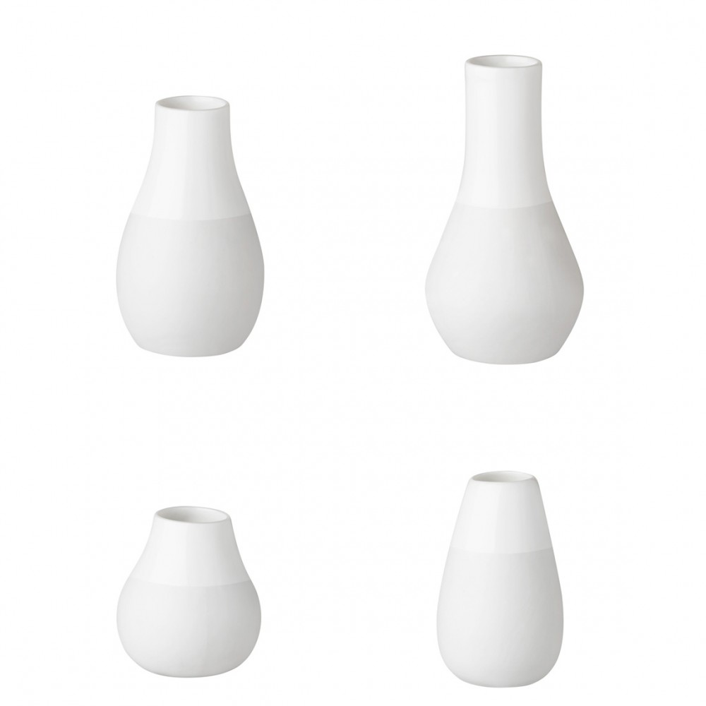 Raeder - Μίνι Βάζα Πορσελάνης Λευκά Σετ 4 τμχ