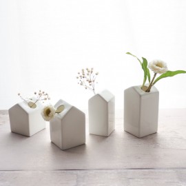 Raeder - Μίνι Βάζα Πορσελάνης Σπιτάκια Σετ 4 τμχ