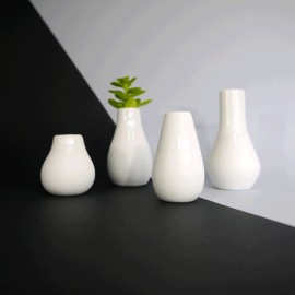 Raeder - Μίνι Βάζα Πορσελάνης Λευκά Σετ 4 τμχ