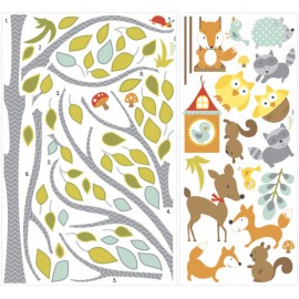 Roommates - Αυτοκόλλητα Τοίχου "Woodland Fox & Friends"