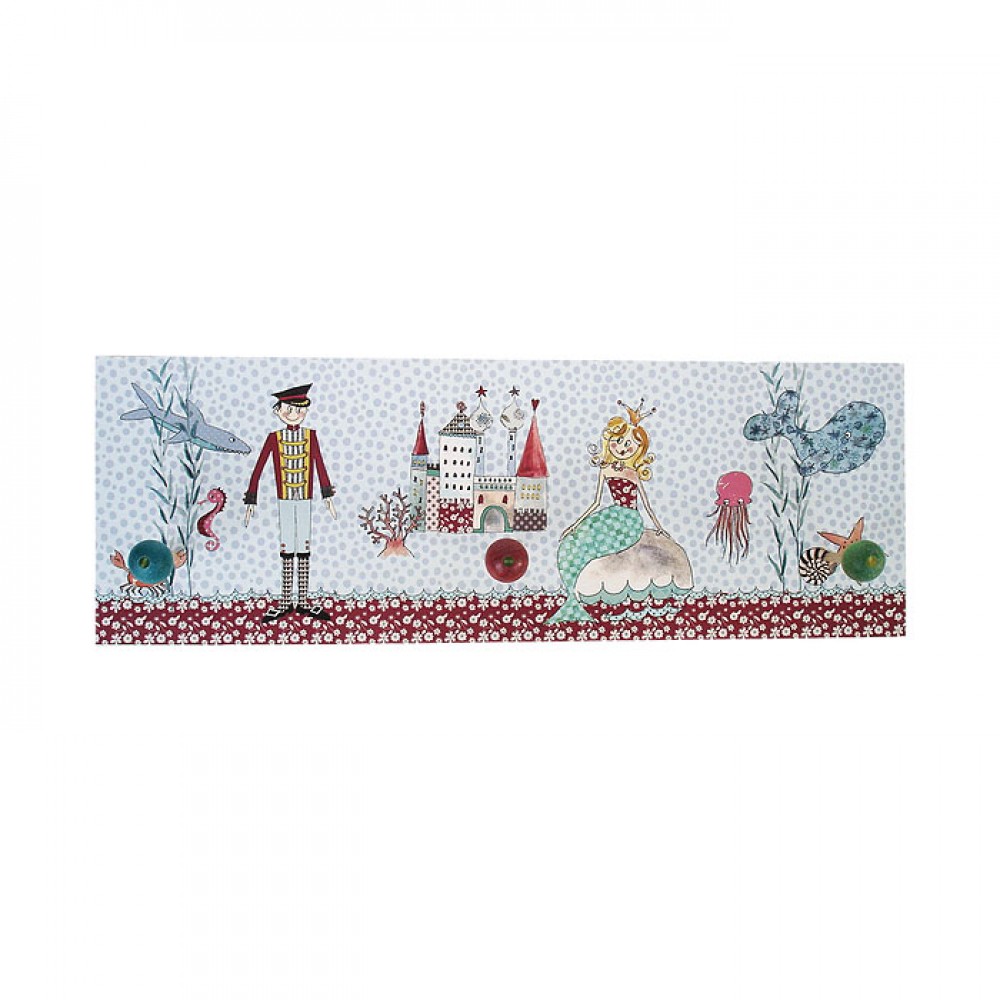 Colourbox - Ξύλινη Κρεμάστρα Τοίχου "Η Μικρή Γοργόνα"